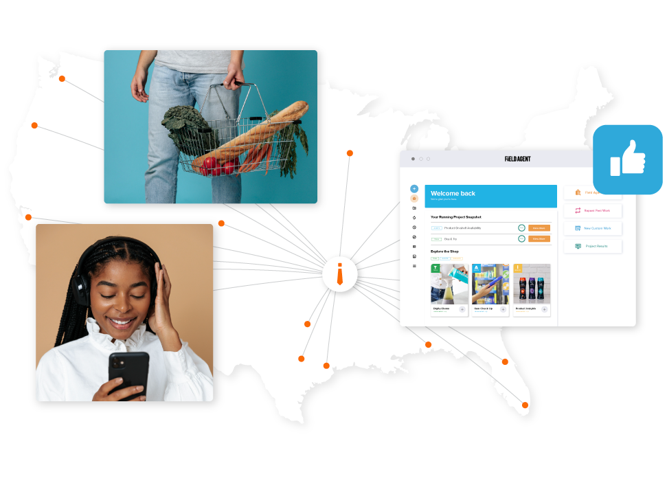 Field Agent - How It Works: connecting shoppers to brands, retailers, agencies, and restaurants